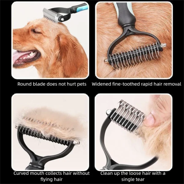 Double Sided Stainless Steel Pet Detangling Comb