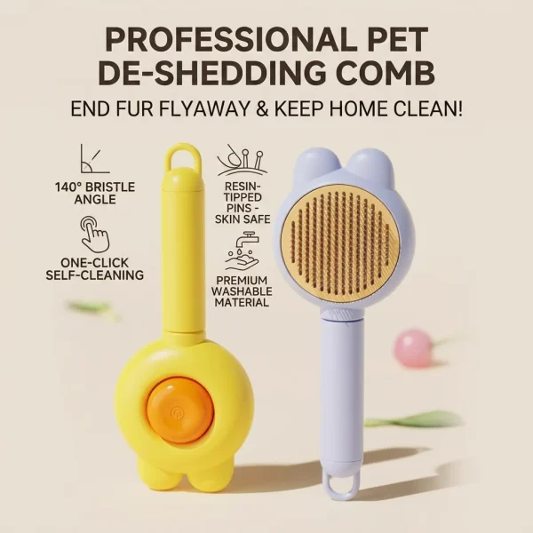 Press to Remove Loose Hair Pet Massage Comb