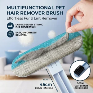 Telescopic Self-Cleaning Pet Hair Remover Brush