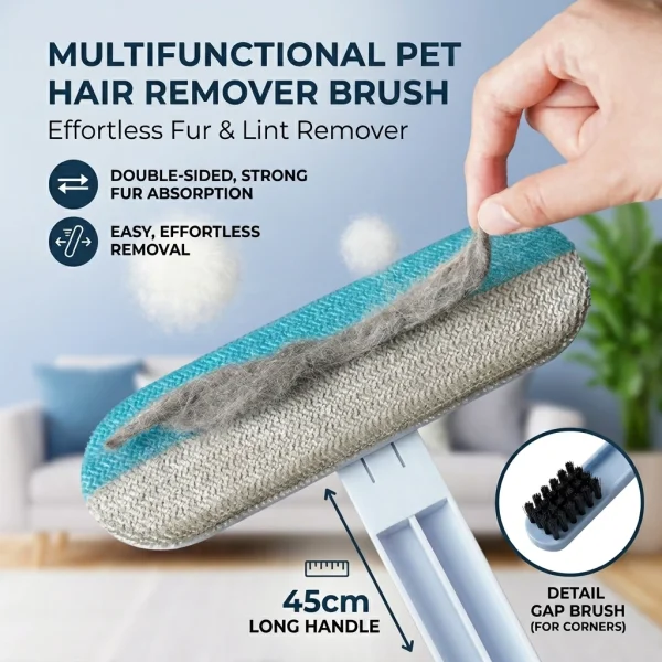 Telescopic Self-Cleaning Pet Hair Remover Brush