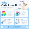 Random Rainbow Striped Cat Teaser Wand Toy with Bell
