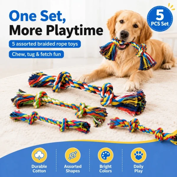 Durable Cotton Rope Knot Dog Dental Chew Toy