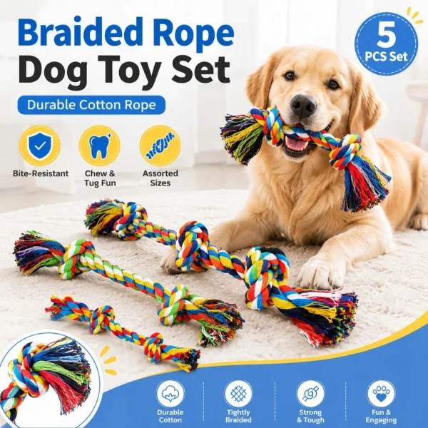 Durable Cotton Rope Knot Dog Dental Chew Toy