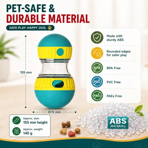 Random Rolling Treat Dispensing Slow Feeder Dog Training Ball Toy