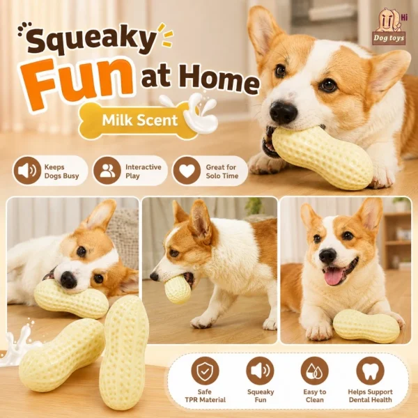 Bite Resistant Squeaky Dog Teething Toy Ball