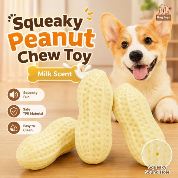 Bite Resistant Squeaky Dog Teething Toy Ball