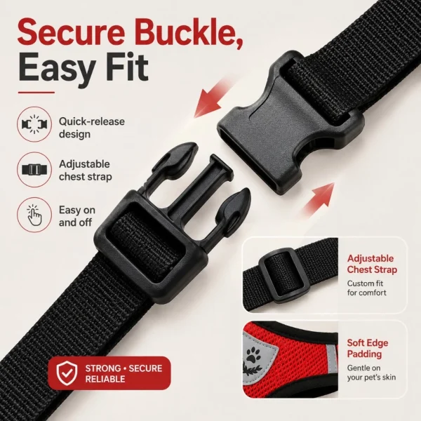 Random Adjustable Vest Style Anti-Escape Pet Harness and Leash