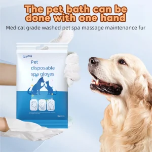Disposable No Wash Pet Cleaning Glove Wipes