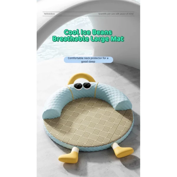 Washable Summer Ice Bean Rattan Cooling Cat Bed Sofa