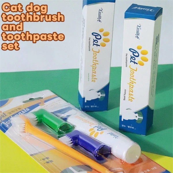 Pet Finger Toothbrush and Toothpaste Set