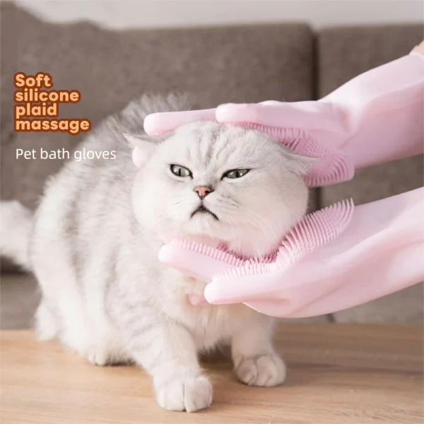 Random Anti Scratch Pet Bath and Scrubbing Gloves