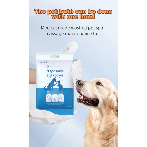Disposable No Wash Pet Cleaning Glove Wipes