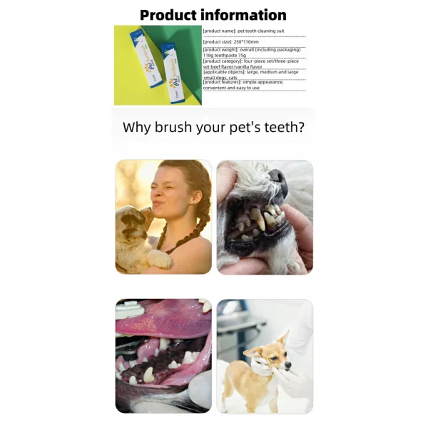 Pet Finger Toothbrush and Toothpaste Set