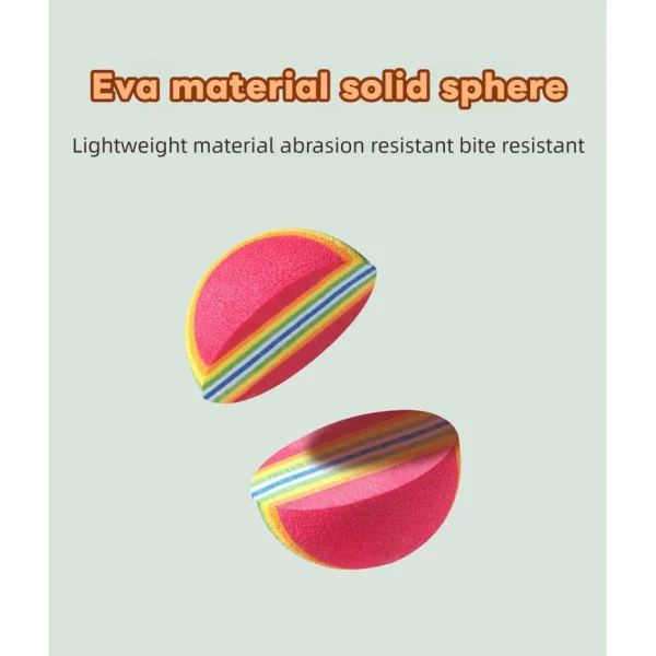 Colorful Feather Foam Rainbow Ball Cat Toy