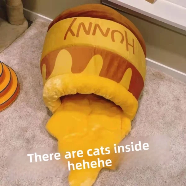 Cute Honey Jar Cat Bed House