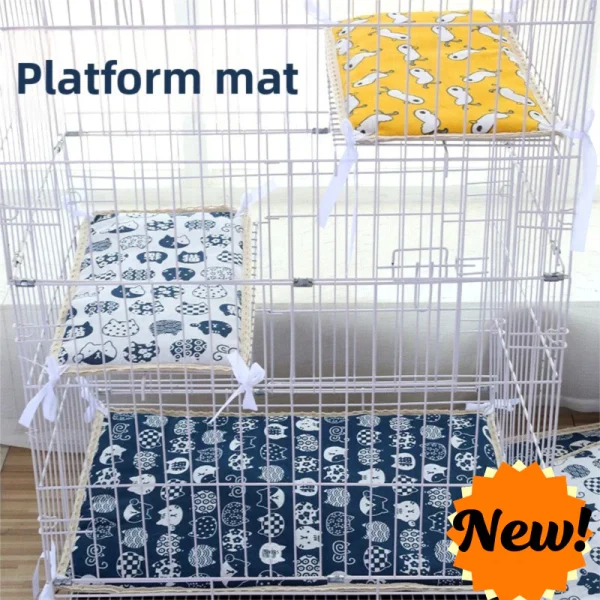 Random Double Sided Quilted Cat Cage Mat
