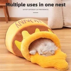 Cute Honey Jar Cat Bed House