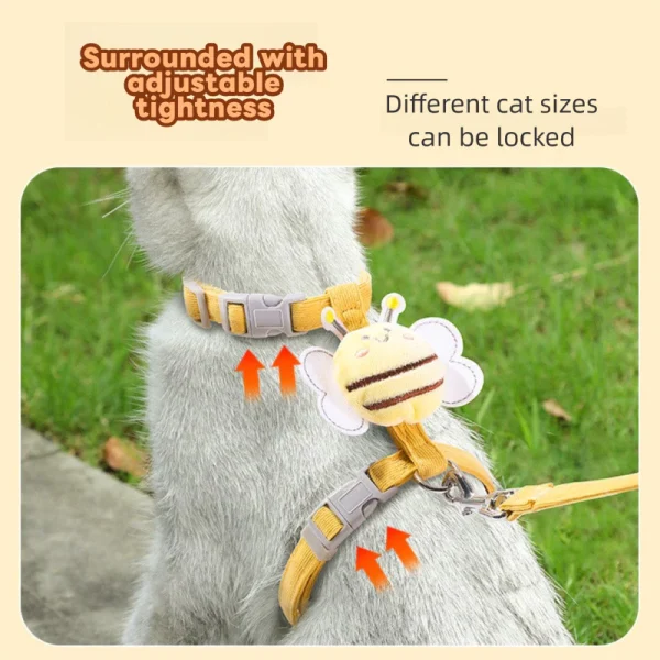Adjustable H Shaped Anti Escape Cat Harness and Leash